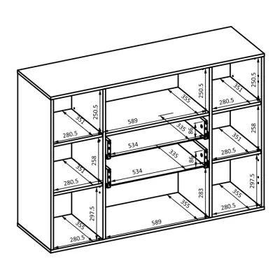 Kombinovaná komoda NIKOL - dub monastery / černý onyx
