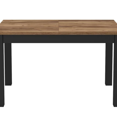 Rozkládací jídelní stůl OKAL - 130-175 cm, appenzelský smrk / černý
