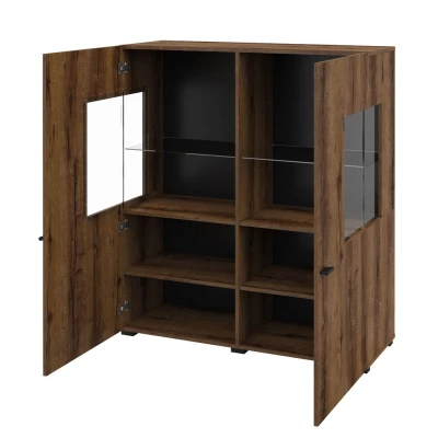 Prosklená vitrína NIKOL - dub monastery / černý onyx