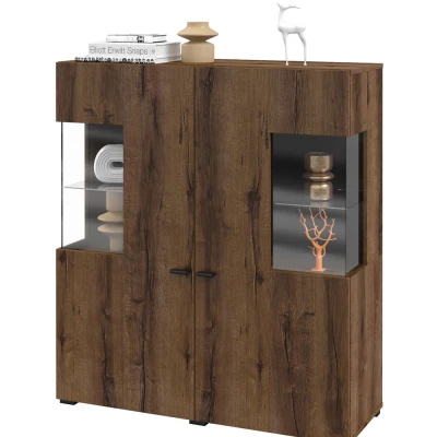 Prosklená vitrína NIKOL - dub monastery / černý onyx