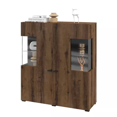 Prosklená vitrína NIKOL - dub monastery / černý onyx