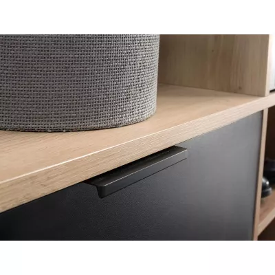 Stěna do předsíně se zrcadlem OVIDIO - dub artisan / černá