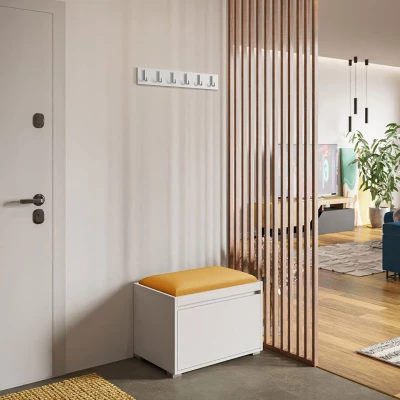 Předsíňová stěna CLENZE 3 - bílá / žlutá