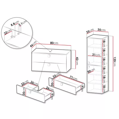Koupelnová sestava PALOMA 2 - černá + umyvadlo ZDARMA