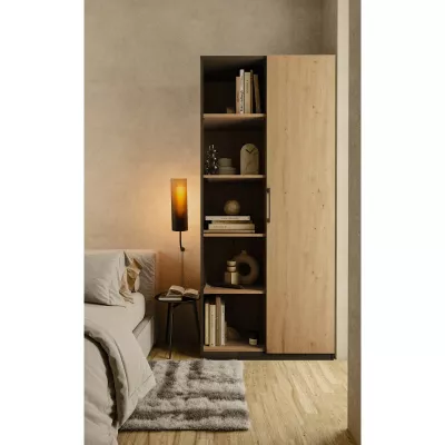 Policový regál do kanceláře KALEV - dub artisan / antracitový