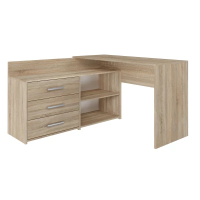 Psací stůl s komodou MIKOL - dub sonoma