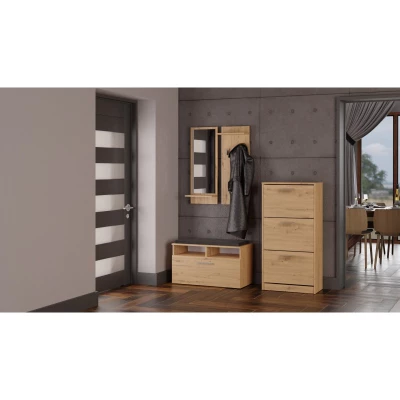 Botník s výklopnými dvířky SANDER - dub artisan