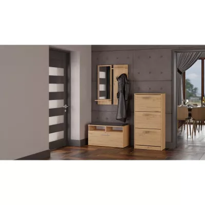 Botník s výklopnými dvířky SANDER - dub artisan