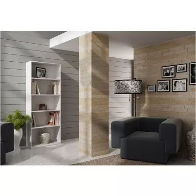 Úzká knihovna RAUNO - 60 cm, bílá