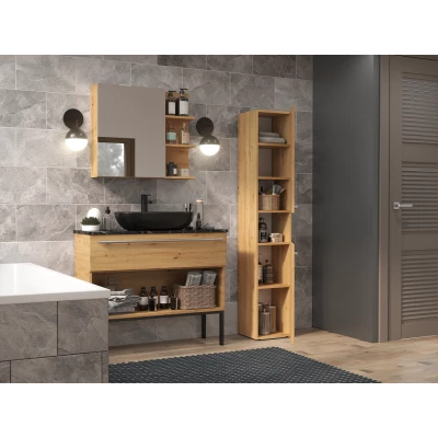 Vysoká koupelnová skříňka s poličkou ATSO - dub artisan