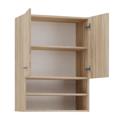 Horní koupelnová skříňka s poličkami MARGO - dub sonoma