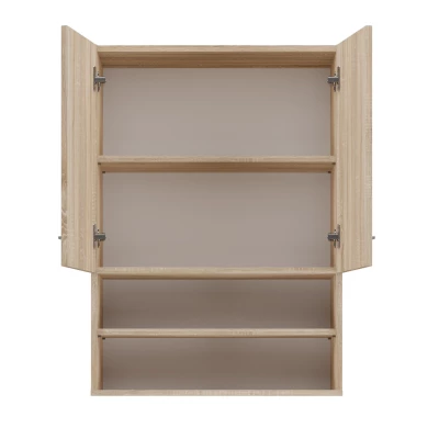 Horní koupelnová skříňka s poličkami MARGO - dub sonoma