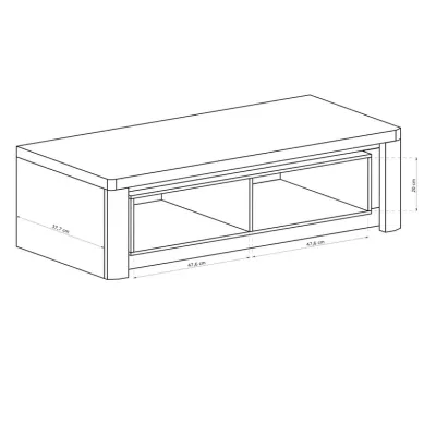 Televizní stolek DORITH - dub ribbeck / bílý