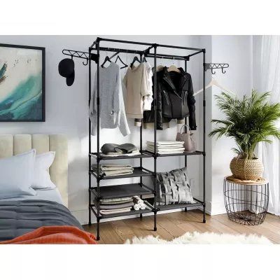 Kovový stojan na šaty GILMER - černý