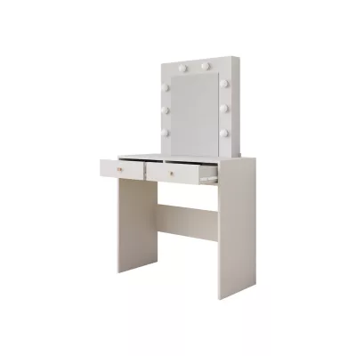 Toaletní stolek se zrcadlem IDALOU - kašmír + LED osvětlení ZDARMA