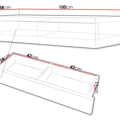 Toaletka SANCO - bílá / lesklá bílá