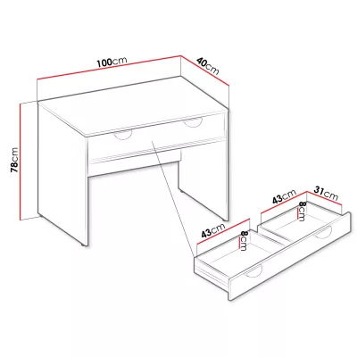 Toaletka RALLS - černá