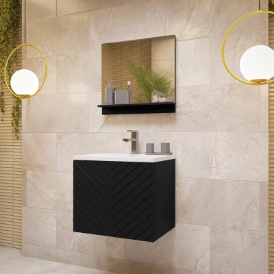 Sestava do koupelny PRESTA 10 - černá + umyvadlo a sifon ZDARMA