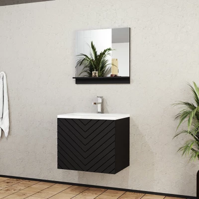 Sestava do koupelny PRESTA 10 - černá + umyvadlo a sifon ZDARMA