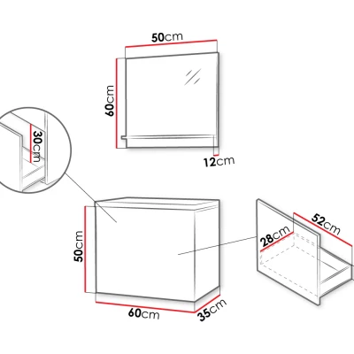 Sestava do koupelny PRESTA 10 - černá + umyvadlo a sifon ZDARMA