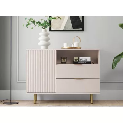 Kombinovaná komoda do obývacího pokoje IREDELL - zlatá / kašmír