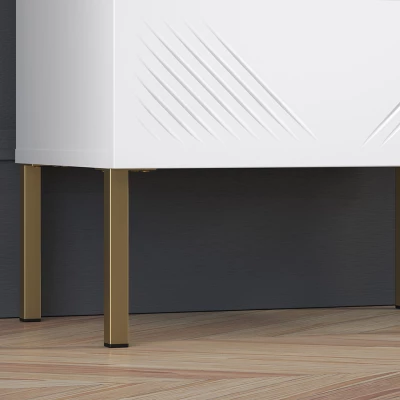 Noční stolek ADELE 2 - bílý / zlatý