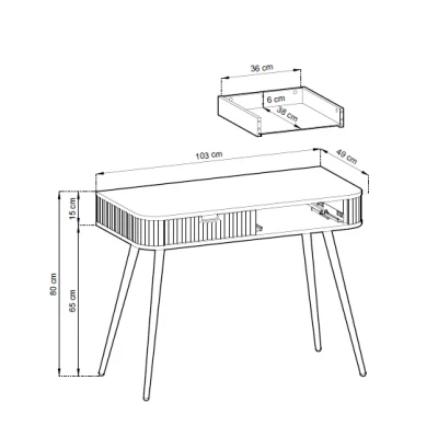 Toaletní stolek LOTAS - černý