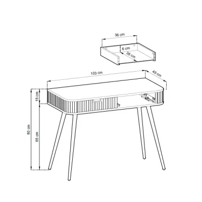 Toaletní stolek LOTAS - černý