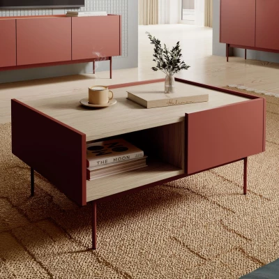 Konferenční stolek PAULIEN - cihlový