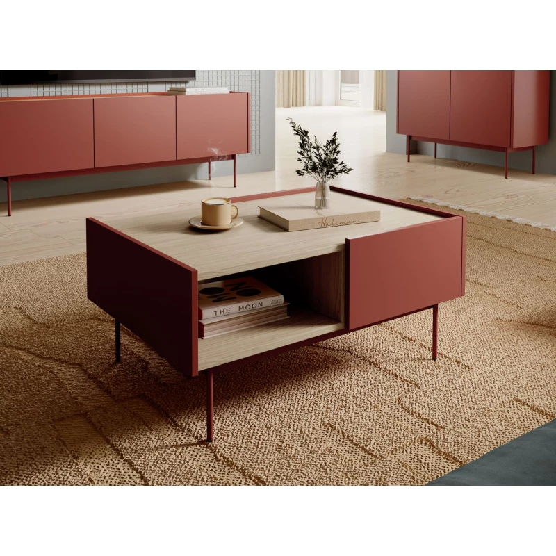 Konferenční stolek PAULIEN - cihlový