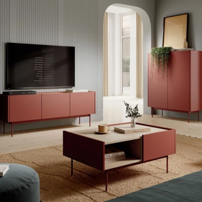 Konferenční stolek PAULIEN - cihlový