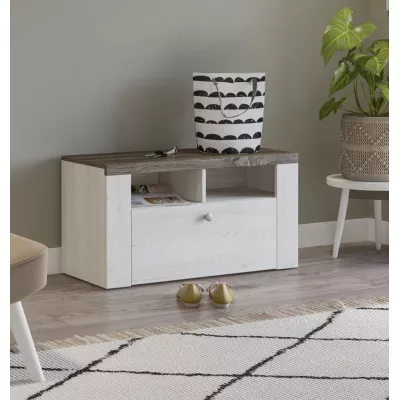 Nízký botník LEONOR - sibiu larche / dub sonoma lanýž