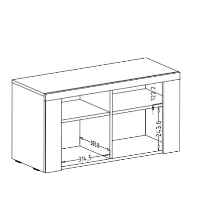 Nízký botník LEONOR - sibiu larche / dub sonoma lanýž
