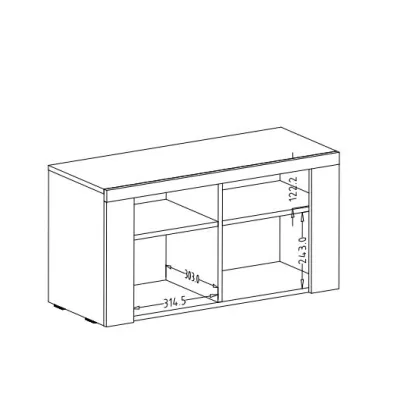 Nízký botník LEONOR - sibiu larche / dub sonoma lanýž