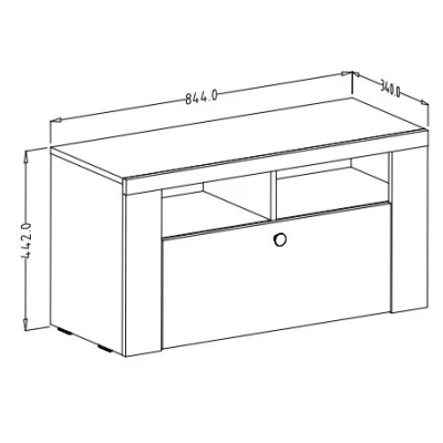 Nízký botník LEONOR - sibiu larche / dub sonoma lanýž