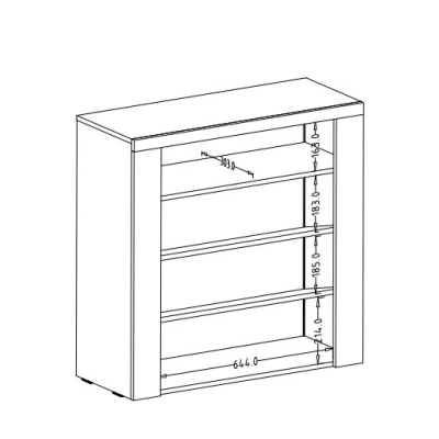Policový botník s dvířky LEONOR - sibiu larche / dub sonoma lanýž