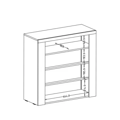 Policový botník s dvířky LEONOR - sibiu larche / dub sonoma lanýž