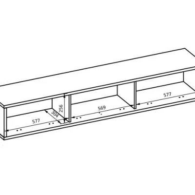 Závěsný TV stolek IRVING 1 - antracitový / dub olejovaný