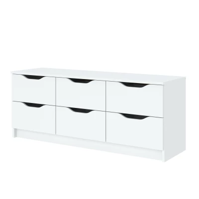 Široká zásuvková komoda LOWAKE 4 - bílá