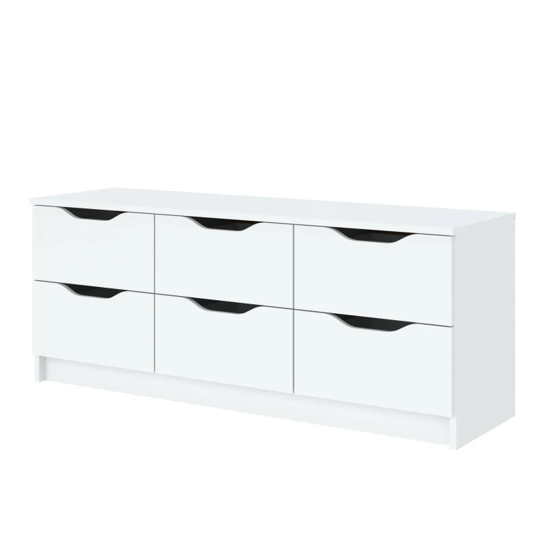 Široká zásuvková komoda LOWAKE 4 - bílá