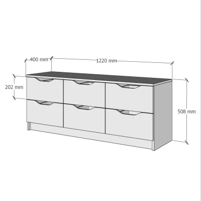Široká zásuvková komoda LOWAKE 4 - bílá