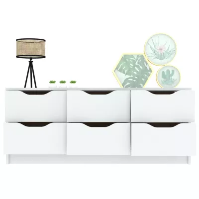 Široká zásuvková komoda LOWAKE 4 - bílá