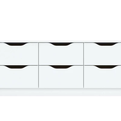 Široká zásuvková komoda LOWAKE 4 - bílá