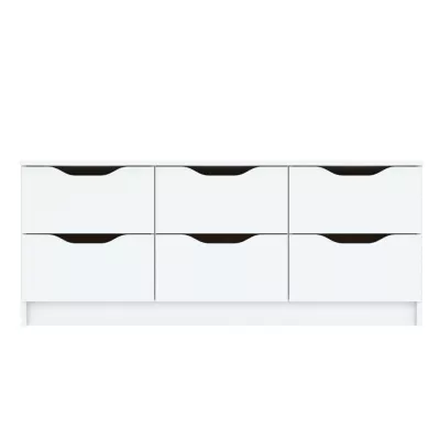 Široká zásuvková komoda LOWAKE 4 - bílá