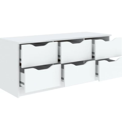 Široká zásuvková komoda LOWAKE 4 - bílá
