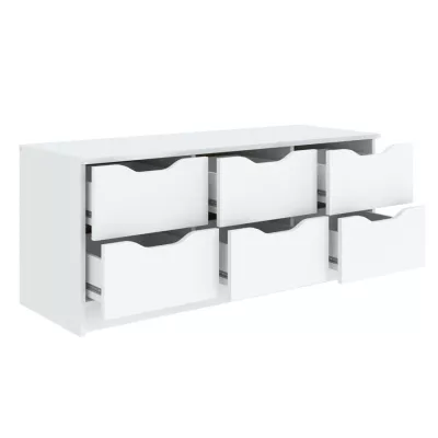 Široká zásuvková komoda LOWAKE 4 - bílá