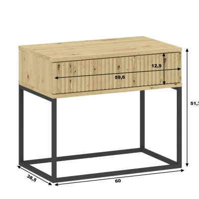 Noční stolek se zásuvkou MARETA 2 - dub artisan