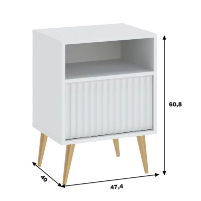 Noční stolek JEWETT - bílý