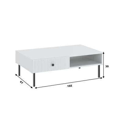 Konferenční stolek HASKEL - bílý + černý