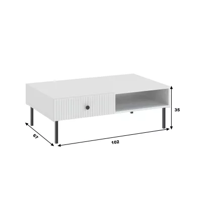 Konferenční stolek HASKEL - bílý + černý